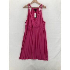 Lane Bryant Dress Womens 18/20 Pink Surplice Braided Strap Sleeveless Feminine